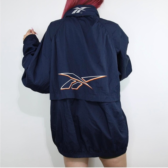 unisex vintage 90’s reebok navy and orange - Picture 2 of 4